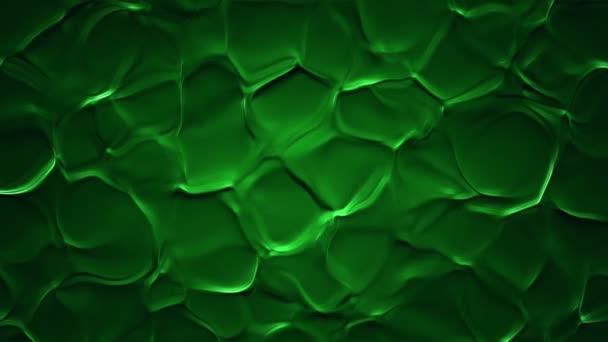 Fond abstrait avec animation des ondulations vertes en surface organique, Animation de boucle transparente 