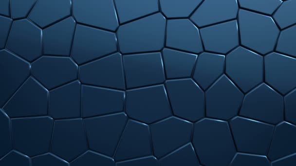 Абстрактная Темно Синяя Вибрирующая Поверхность Мозаичными Клетками Молекул Фон Биологии — стоковое видео
