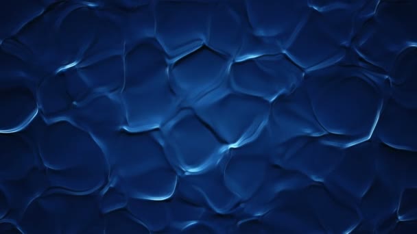 Abstracte Achtergrond Met Animatie Van Blauwe Rimpels Organisch Oppervlak Animatie — Stockvideo