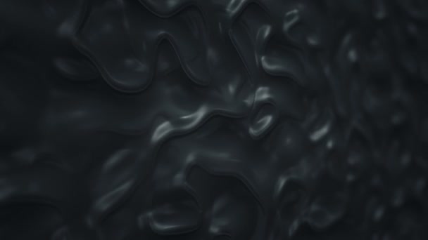 Fond abstrait avec animation des ondulations noires en surface organique, Animation de boucle transparente 