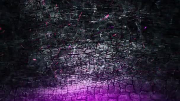 Animazione Scintille Viola Incandescenti Dal Fuoco Ardente Che Vola Sfondo — Video Stock