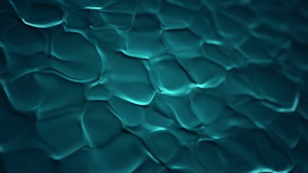 Fond abstrait avec animation des ondulations turquoise en surface organique, Animation de boucle transparente 