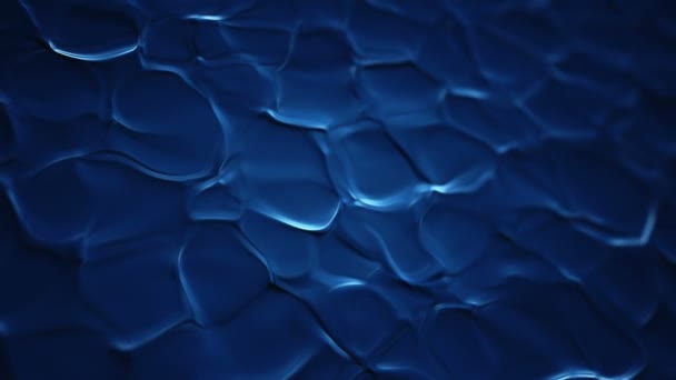 Fond abstrait avec animation des ondulations bleues en surface organique, Animation de boucle transparente 