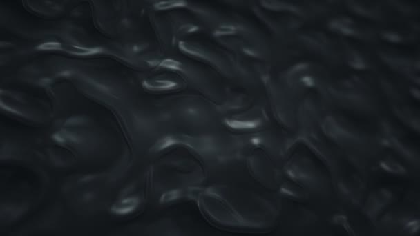 Fond abstrait avec animation des ondulations noires en surface organique, Animation de boucle transparente 