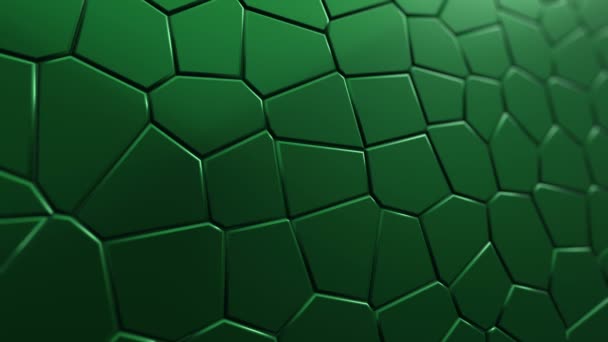 Abstracto Verde Superficie Vibrante Con Células Mosaico Moléculas Telón Fondo — Vídeo de stock