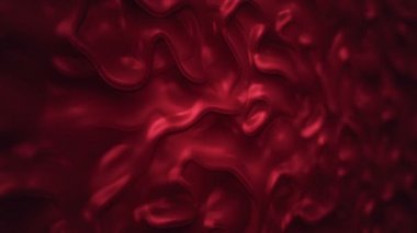 Organik yüzeyde kırmızı dalgalanmaların canlandırılmasıyla soyut arkaplan, pürüzsüz döngünün canlandırılması
