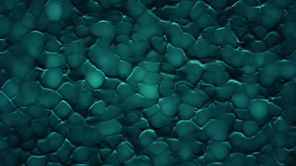 Abstrakter Hintergrund Mit Animation Von Türkisfarbenen Wellen Organischer Oberfläche Animation — Stockvideo