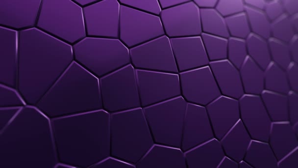Abstrakte Violett Vibrierende Oberfläche Mit Mosaikzellen Aus Molekülen Hintergrund Der — Stockvideo