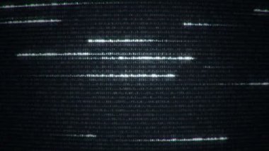 İkili kodu temsil eden teknolojik arka plan. Renkli arkaplanda farklı yapılandırmalarda ikili haneler 1 ve 0. Kusursuz döngünün animasyonu.