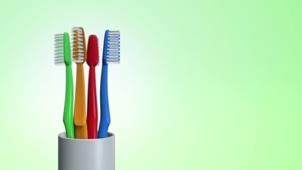 Animation Rotation Toothbrushes Animation Seamless Loop — Stock Video