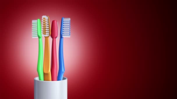 Animation Rotation Toothbrushes Animation Seamless Loop — Stock Video