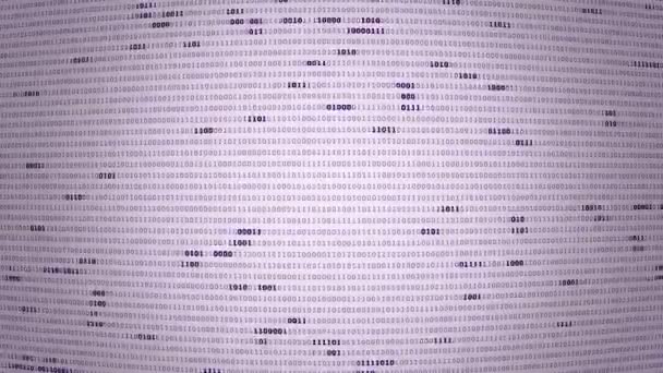 Technologischer Hintergrund Mit Darstellung Des Binärcodes Binäre Ziffern Und Verschiedenen — Stockvideo