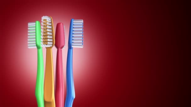 Animation Rotation Toothbrushes Animation Seamless Loop — Stock Video