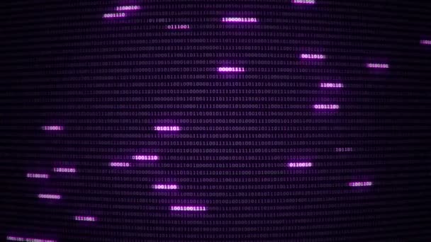 Tło Technologiczne Reprezentacją Kodu Binarnego Cyfry Binarne Różnych Konfiguracjach Kolorowym — Wideo stockowe