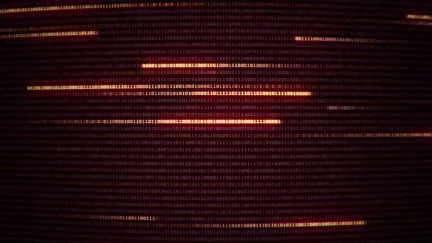 Technológiai Háttér Bináris Kód Ábrázolásával Bináris Számjegyek Különböző Konfigurációkban Színes — Stock videók