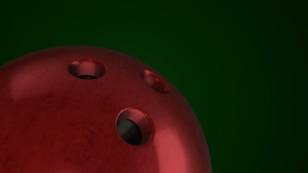 Animation Der Langsamen Rotation Ball Für Bowling Spiel Nahaufnahme Mit — Stockvideo