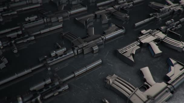 一套不同的3D型武器 — 图库视频影像