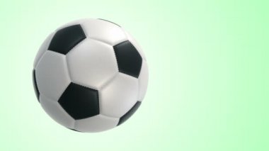 Futbolun gerçek deri dokusuyla topu arka planda döner. Kusursuz döngünün animasyonu.