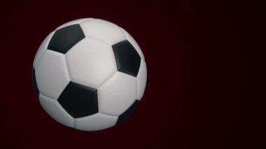 Futbolun gerçek deri dokusuyla topu arka planda döner. Kusursuz döngünün animasyonu.