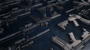 Farklı 3 boyutlu silah modelleri.