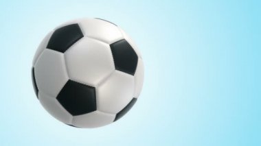 Futbolun gerçek deri dokusuyla topu arka planda döner. Kusursuz döngünün animasyonu.