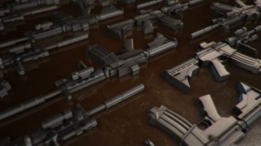 Farklı 3 boyutlu silah modelleri.