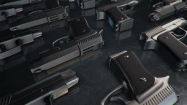 3D silah modellerinin animasyonu. Kusursuz döngünün animasyonu.