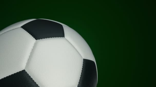 Futbolun Gerçek Deri Dokusuyla Topu Arka Planda Döner Kusursuz Döngünün — Stok video