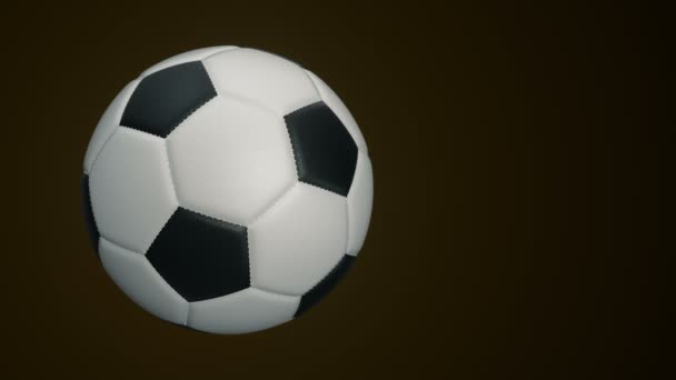 Ball Für Fußball Mit Realistischer Lederstruktur Auf Dem Hintergrund Drehen — Stockvideo