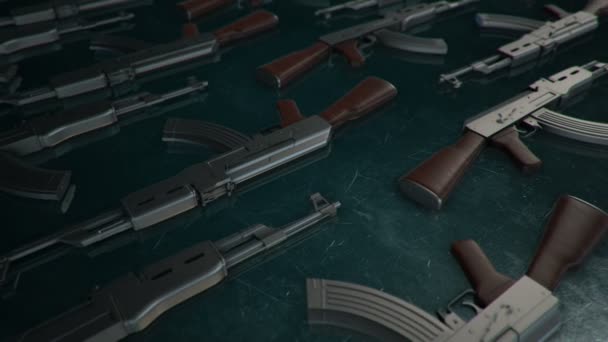 Sada Různých Modelů Zbraně — Stock video