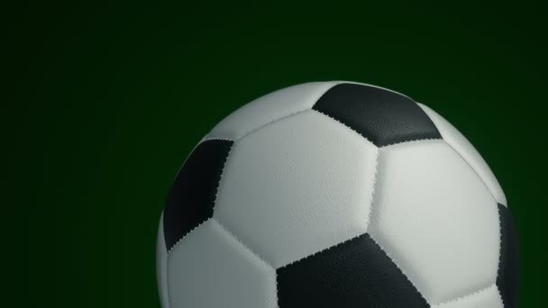 Bola Fútbol Con Textura Cuero Realista Girar Sobre Fondo Animación — Vídeo de stock