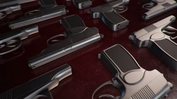 一套不同的3D型武器 — 图库视频影像