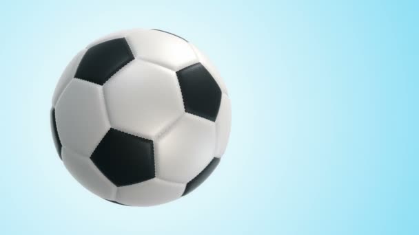 Μπάλα Για Ποδόσφαιρο Ρεαλιστική Υφή Δέρματος Περιστρέφεται Στο Παρασκήνιο Κινούμενα — Αρχείο Βίντεο