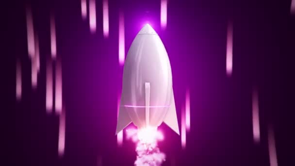 Animációs Videó Rajzfilm Stílusú Rakéta — Stock videók