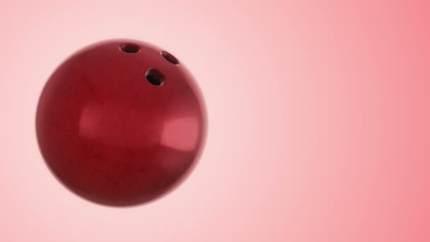 Animation Der Langsamen Rotation Ball Für Bowling Spiel Nahaufnahme Mit — Stockvideo