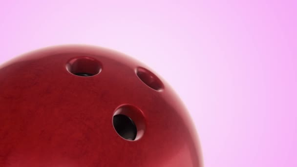 Bowling Maçı Için Yavaş Dönen Topun Animasyonu Gerçekçi Dokuya Işığa — Stok video