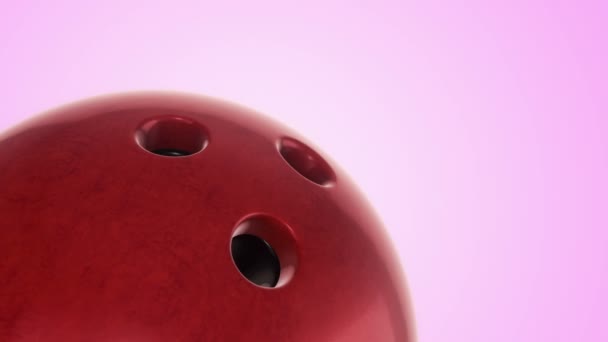 Animation Der Langsamen Rotation Ball Für Bowling Spiel Nahaufnahme Mit — Stockvideo