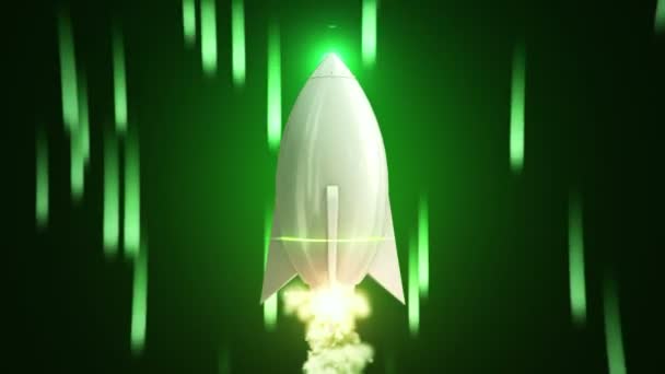 漫画風ロケットの3Dアニメーション映像 — ストック動画