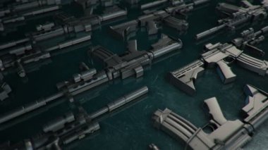 Farklı 3 boyutlu silah modelleri.