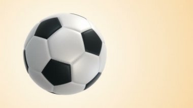 Futbolun gerçek deri dokusuyla topu arka planda döner. Kusursuz döngünün animasyonu.