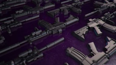 Farklı 3 boyutlu silah modelleri.