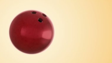 Bowling maçı için yavaş dönen topun animasyonu. Gerçekçi dokuya ve ışığa sahip yakın çekim görüntüsü. Kusursuz döngünün animasyonu.