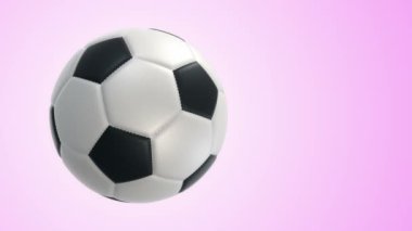 Futbolun gerçek deri dokusuyla topu arka planda döner. Kusursuz döngünün animasyonu.