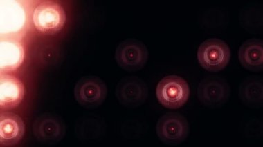 Lider duvardaki kırmızı ampullerin animasyonu, kusursuz döngünün animasyonu, sahne ışıkları konsepti 