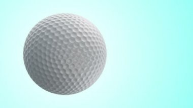 Golf için yavaş dönen topun animasyonu. Gerçekçi dokuya ve ışığa sahip yakın çekim görüntüsü. Kusursuz döngünün animasyonu.