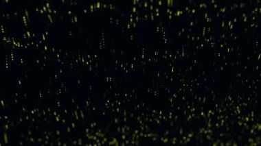 Yeşil çizgileri ve parçacıkları olan soyut teknolojik arka plan. Kusursuz döngünün animasyonu.