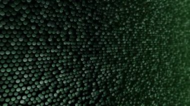 Yeşil silindirlerin dalga mozaiğinin animasyonuna sahip teknolojik arka plan, pürüzsüz döngünün animasyonu 