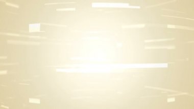 Altın arka plandaki şeritlerden ve karelerden hızlı akışın animasyonu. Kusursuz döngünün animasyonu, veri aktarım konsepti 