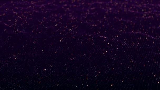 Fond technologique abstrait avec des rayures et des particules violettes. Animation de boucle transparente .