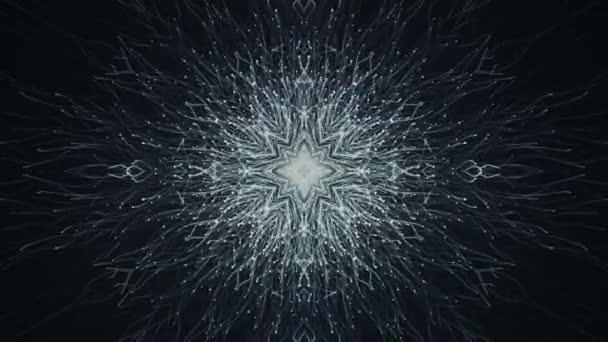 以雪片形式缓慢移动的灰色粒子为动画背景的抽象黑暗背景 无缝循环动画 — 图库视频影像